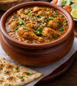 Chicken Malwani Handi served in a traditional bowl with rich spicy coconut gravy near Lohegaon Pune in Shivrudra Hotel