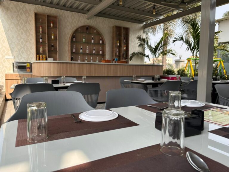 Family restaurant seating with mocktail and juice counter at Shivrudra Hotel Lohegaon Pune