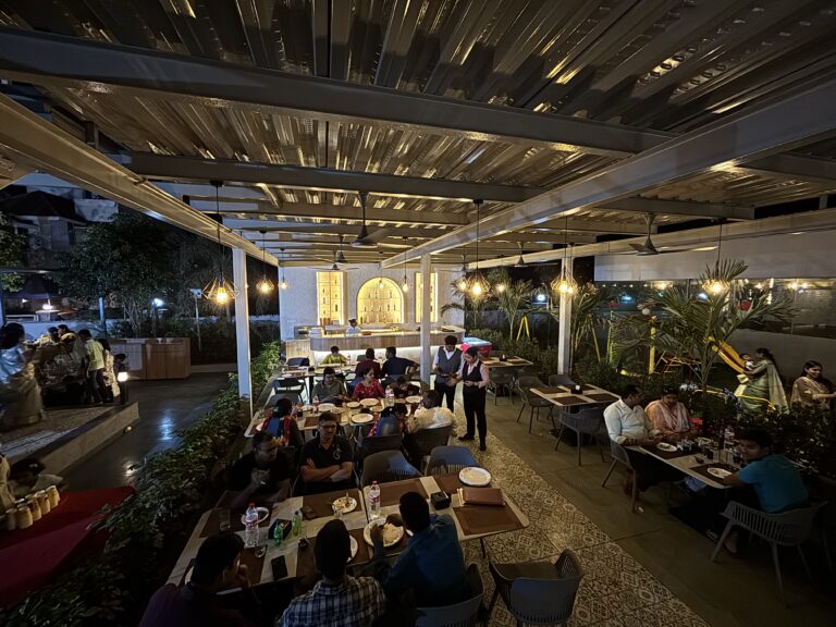 Family restaurant seating with mocktail and juice counter at Shivrudra Hotel Lohegaon Pune