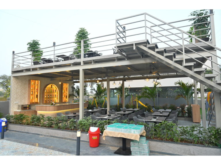 Outdoor terrace dining area at Shivrudra Hotel Lohgaon - Wagholi Rd, Lohegaon, Pune, Maharashtra 411047